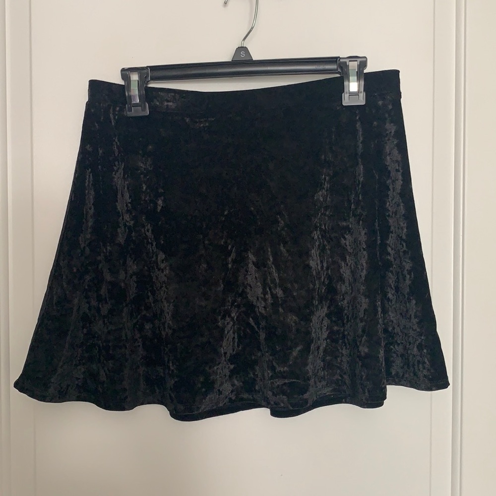 Express Crushed Velvet Skater Skirt